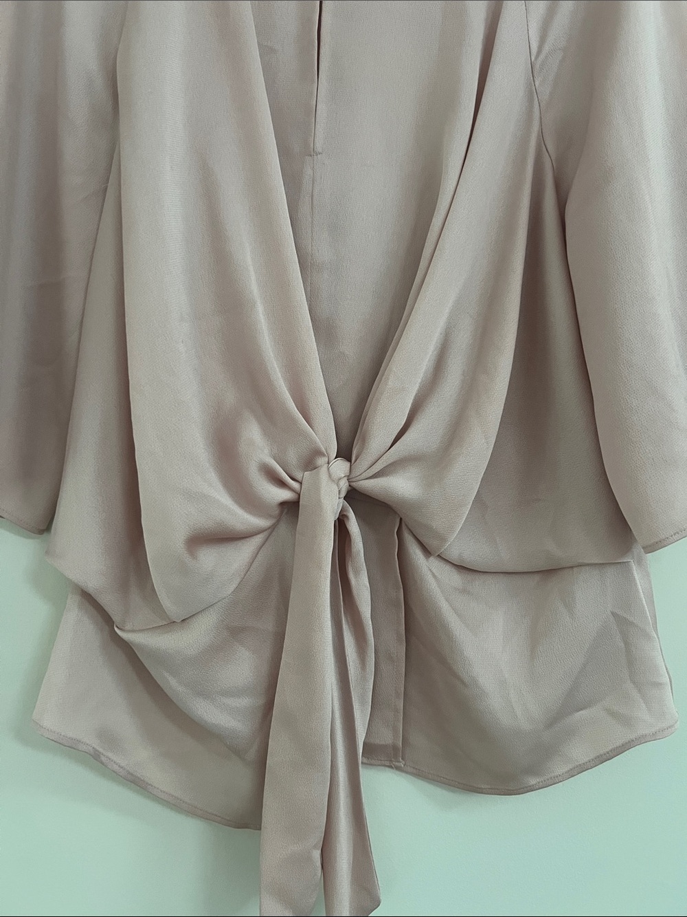 Vince Camuto Dusty Blush Tie-Front Chiffon Blouse - Picture 3 of 7